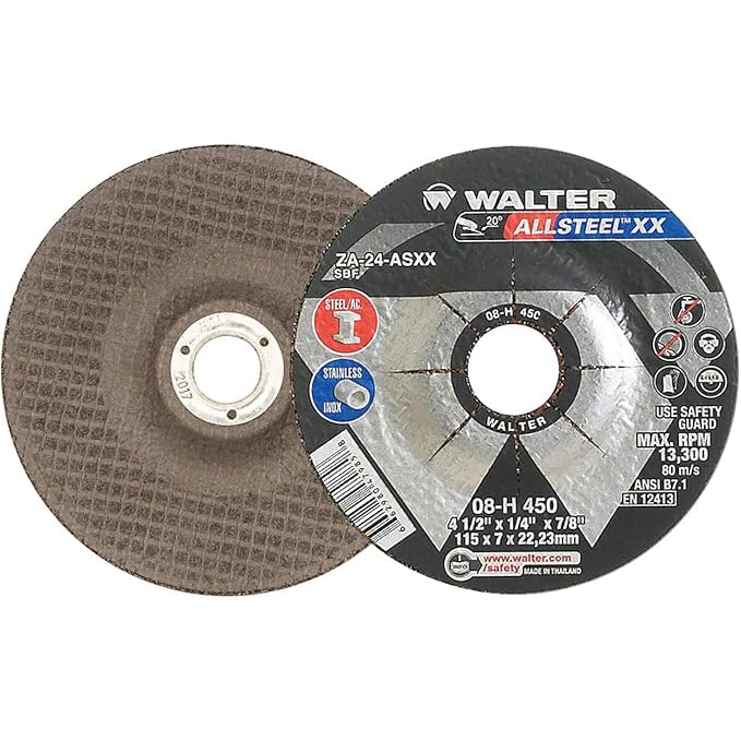 WALTER 08H450 4-1/2x1/4x7/8 Allsteel XX High Performance Grinding Wheel