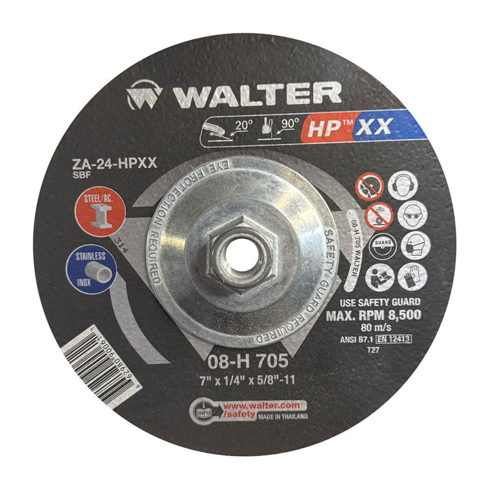 Walter 08H705 7" x 1/4" Allsteel XX Hub Grinding Wheel