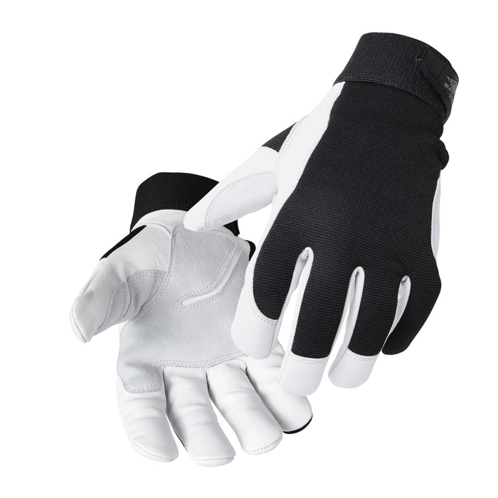 Black Stallion GX3020-BW Medium FlexHand Grain Goatskin Mechanics Glove