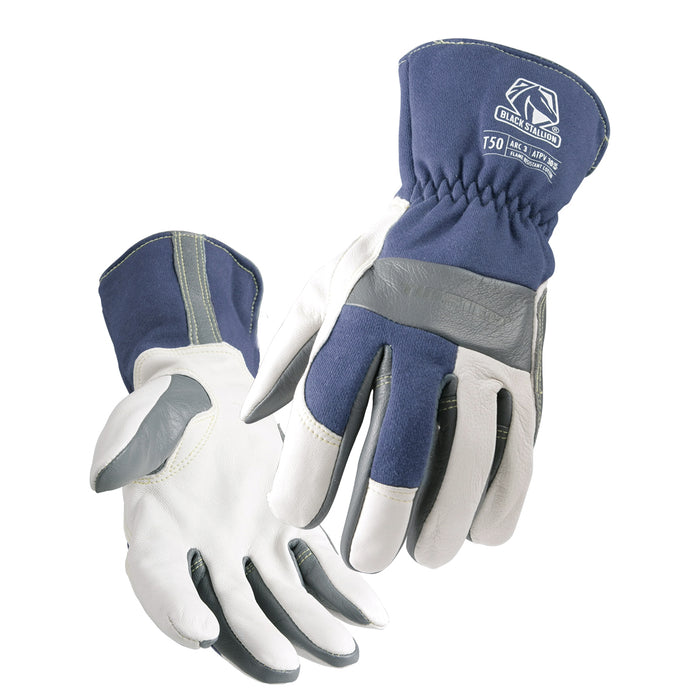 Black Stallion T50M Medium Premium Grain Goatskin & FR Cotton TIG Welding Glove