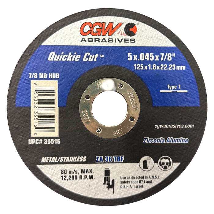CGW 35516 Quickie Cut-Off Wheels 5 x .045 x 7/8