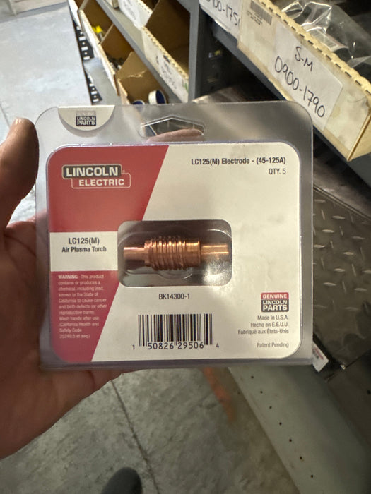 Lincoln 
FlexCut LC125M Electrode. BK14300-15 per pkg