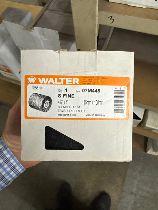 Walter 07M445 4.5" Blendex Linear Finishing Abrasive Drum fine grit