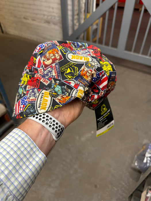 Black Stallion Exclusive Sticker Collage Cotton Welding Cap. BC5W-SC