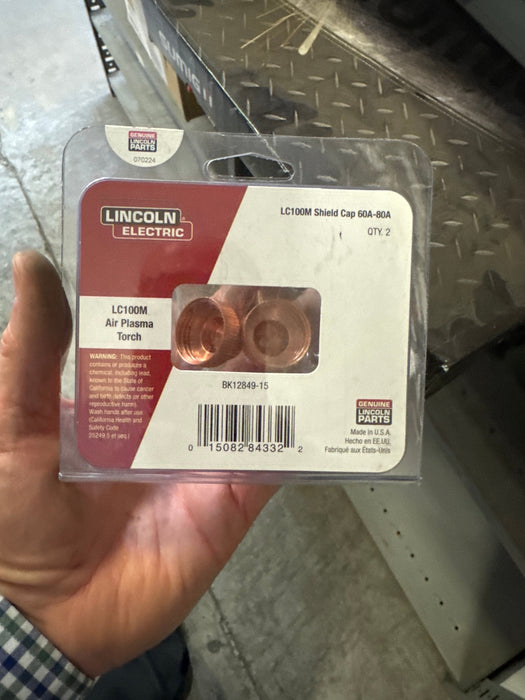 Lincoln FlexCut LC100M Shield Cap, 60A-80A BK12849-15. 2 per pkg