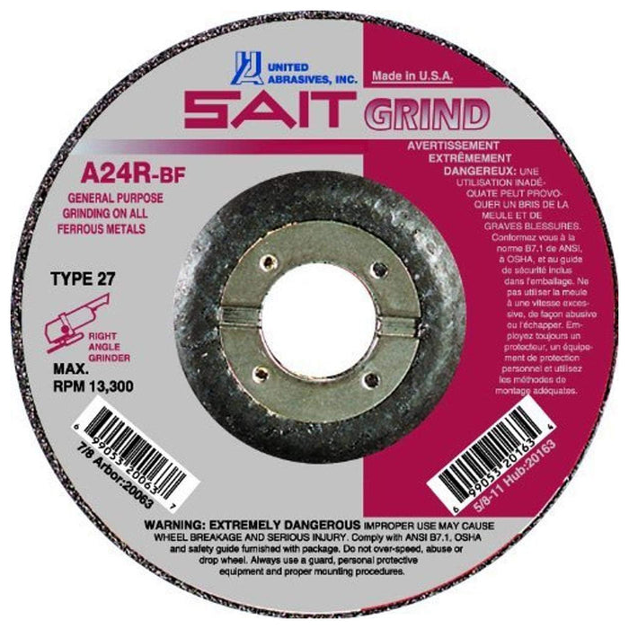 UNITED ABRASIVES/SAIT 22070 Grinding Wheel 5 x 3/32 x 7/8