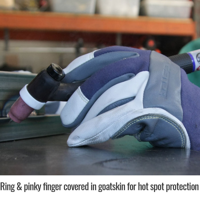 Black Stallion T50M Medium Premium Grain Goatskin & FR Cotton TIG Welding Glove