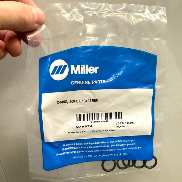 MILLER 079974 O-Rings (5 per pkg)